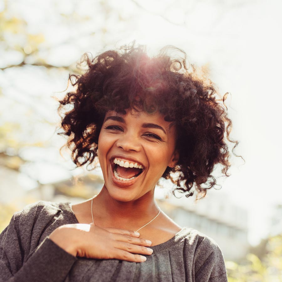 Portrait of a happy young woman